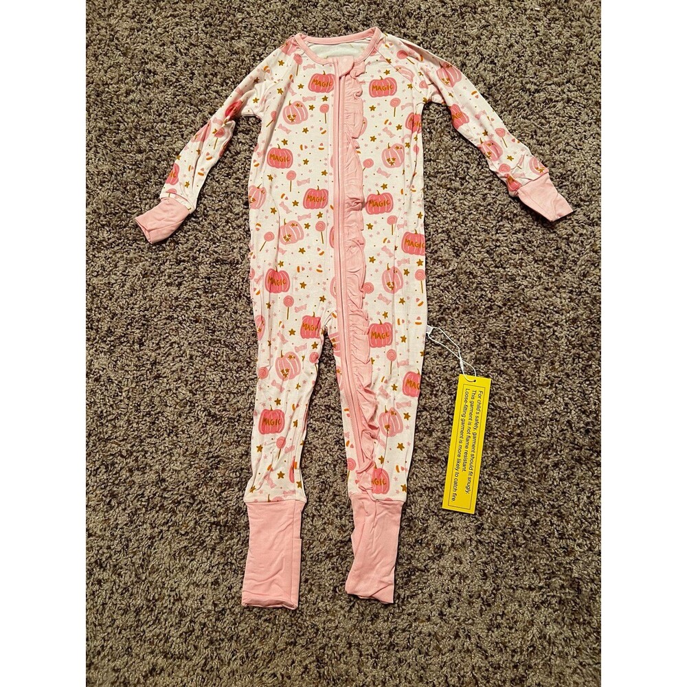 Poppy Kids Co Pink Halloween Print Bamboo Pahamas NWT